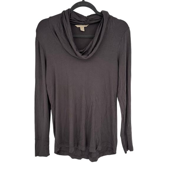 Banana Republic Gray Cowl Neck Blouse Long Sleeve Casual Stretch Comfort M - Picture 1 of 7